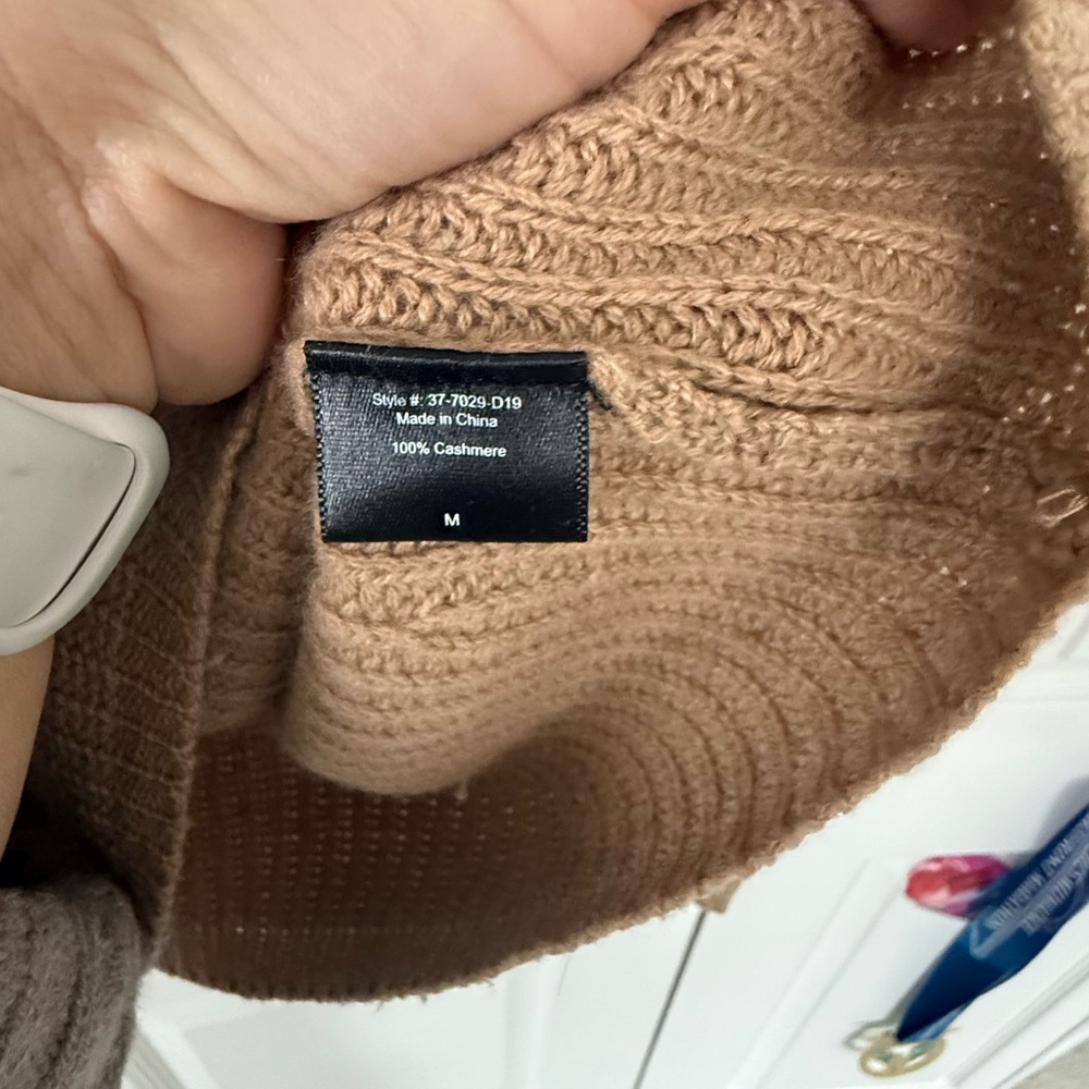 Jenni Kayne Cashmere Fisherman Camel size M - Picture 2 of 5